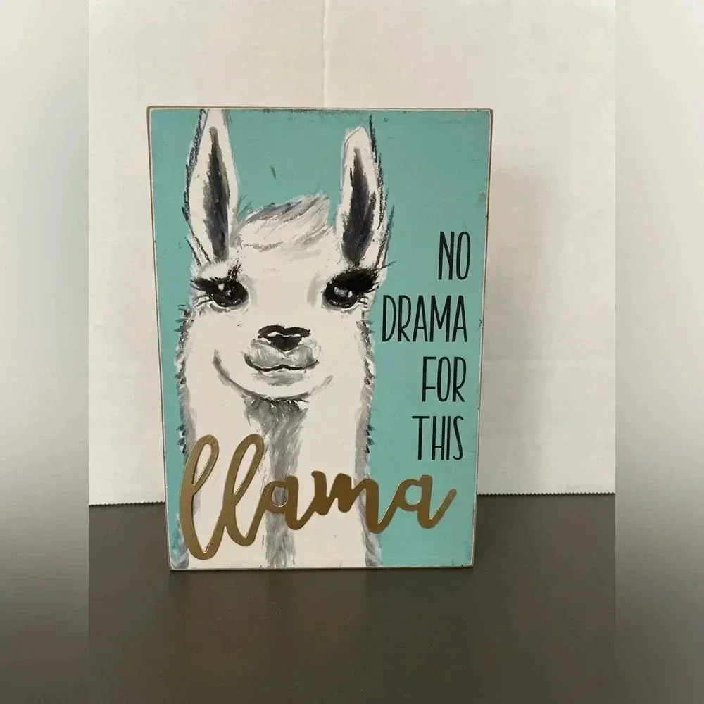 No Drama For This Llama Art Decor Art Box 5X7